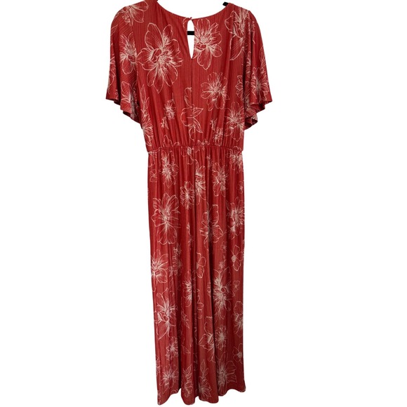 Farm Rio for Anthropologie Jacobella Red Floral Wide Leg Jumpsuit Small Petite - Picture 5 of 13